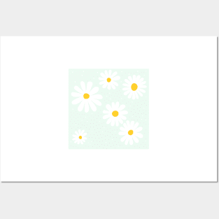 Light Green Daisys Posters and Art